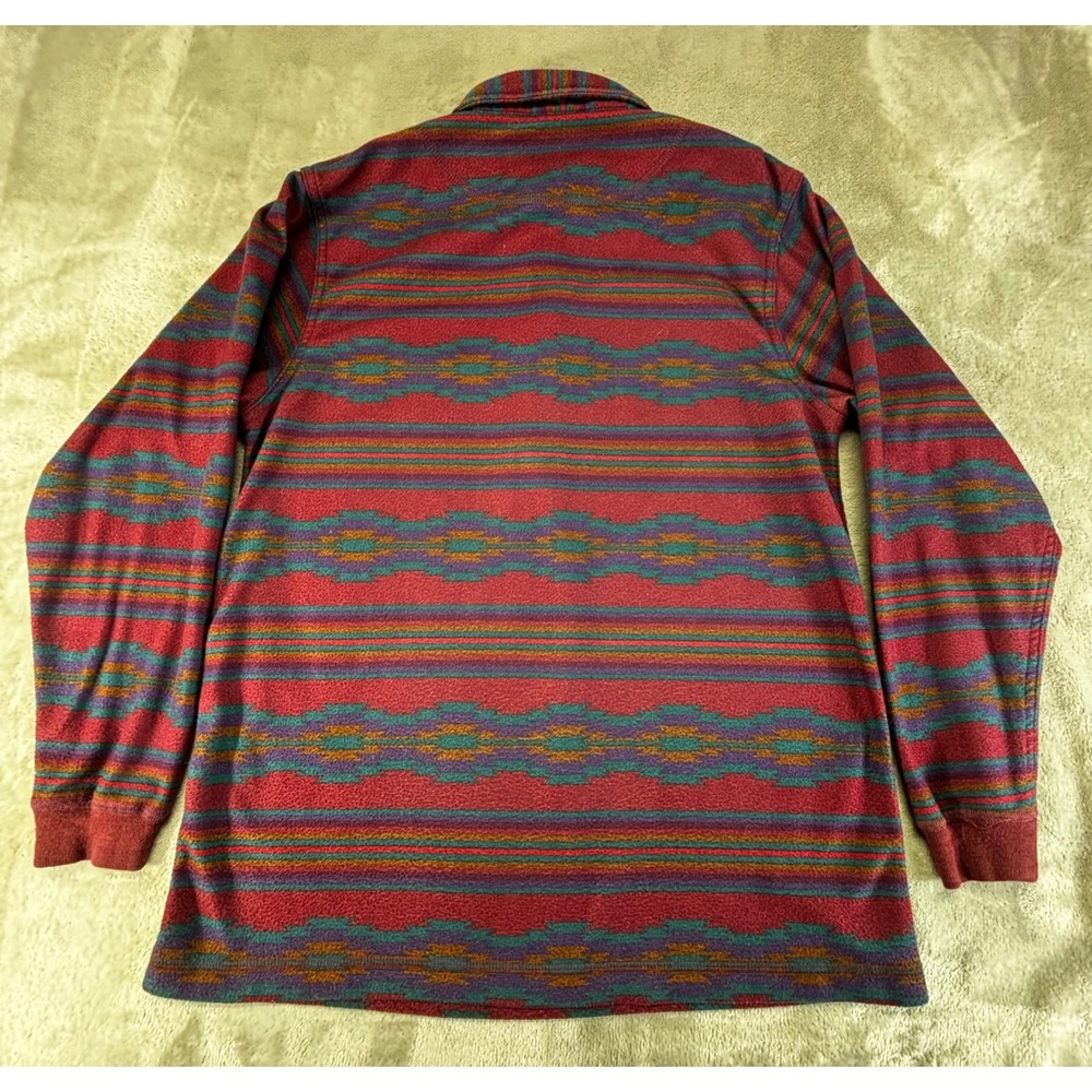 REI Polartec Fleece Pullover Mens Small Burgundy Southwestern Aztec USA Made - Picture 4 of 8